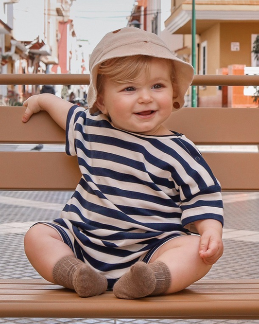 Striped baby romper